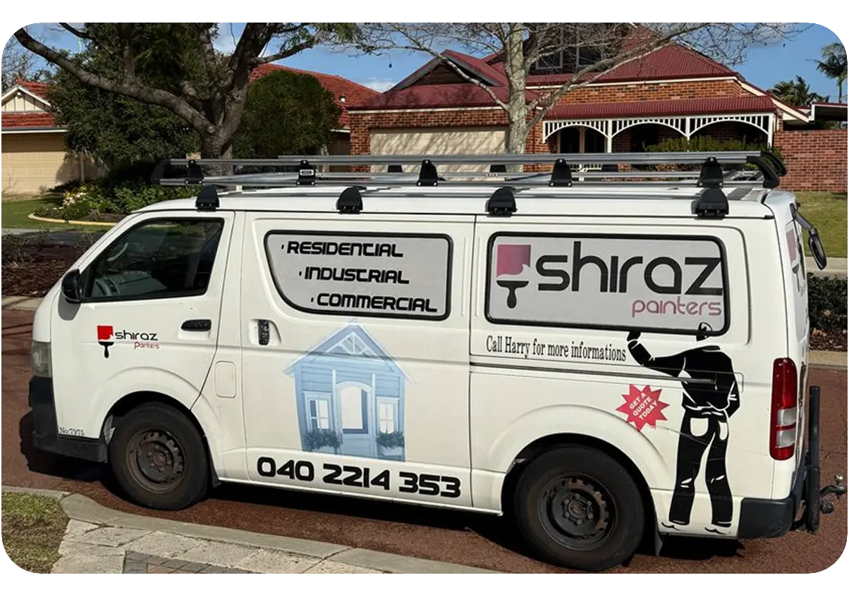 Shiraz Painters work vehicle on a painting job in the Perth metro